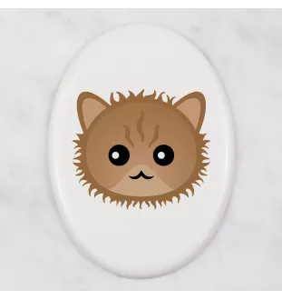 Selkirk Rex płyta nagrobna z kotem Art-Dog