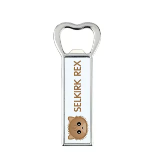 Selkirk Rex - bottle opener with the graphics and logo of the Art-Dog brand