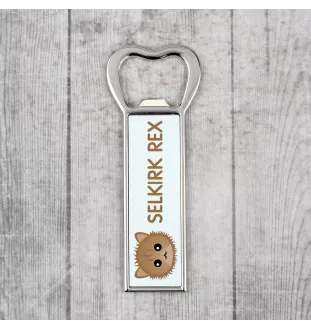 Selkirk Rex - bottle opener with the graphics and logo of the Art-Dog brand
