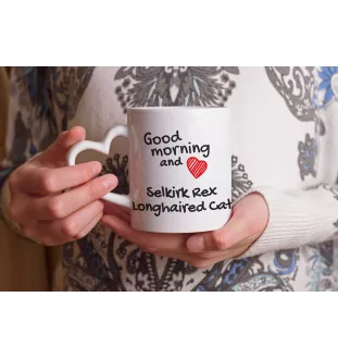 Selkirk Rex Cat I - cat mug, adorable heart-shaped handle mug, universal gift from Art-Dog brand