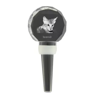 Savannah - Bouchon de bouteille en cristal avec chat, bouchon de vin unique avec photo, cadeau personnalisé pour sommelier par la marque Art-Dog