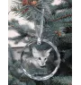 Savannah - boule de Noël en cristal avec une photo, photo d'un chat dans le cristal, décoration personnalisée pour sapin de Noël de la marque Art-Dog
