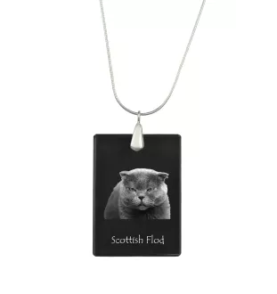 Scottish Fold - Crystal pendant with cat, silver necklace with photo, personalised pendant by Art-Dog brand