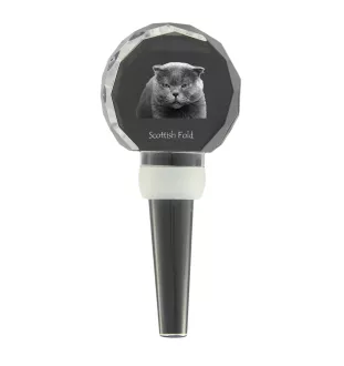 Fold écossais - Bouchon de bouteille en cristal avec chat, bouchon de vin unique avec photo, cadeau personnalisé pour sommelier par la marque Art-Dog