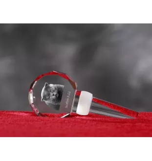 Schottische Falte - Kristallflaschenverschluss mit Katze, einzigartiger Weinverschluss mit Foto, personalisiertes Geschenk für Sommelier der Marke Art-Dog