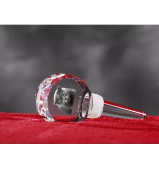 Fold écossais - Bouchon de bouteille en cristal avec chat, bouchon de vin unique avec photo, cadeau personnalisé pour sommelier par la marque Art-Dog