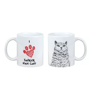 Selkirk Rex - tasse avec un chat, une tasse adorable avec une illustration, un cadeau avec votre photo de la marque Art-Dog