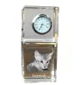 Savannah - montre en cristal avec photo, photo de chat dans le cristal, horloge de bureau personnalisée de la marque Art-Dog