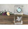 Savannah - crystal clock with a photo, photo of a cat in crystal, personalized desk clock by Art-Dog brand