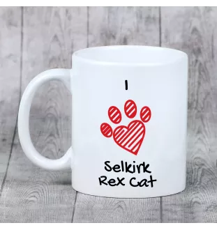 Selkirk Rex - tasse avec un chat, une tasse adorable avec une illustration, un cadeau avec votre photo de la marque Art-Dog