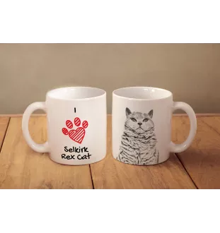 Selkirk Rex - tasse avec un chat, une tasse adorable avec une illustration, un cadeau avec votre photo de la marque Art-Dog