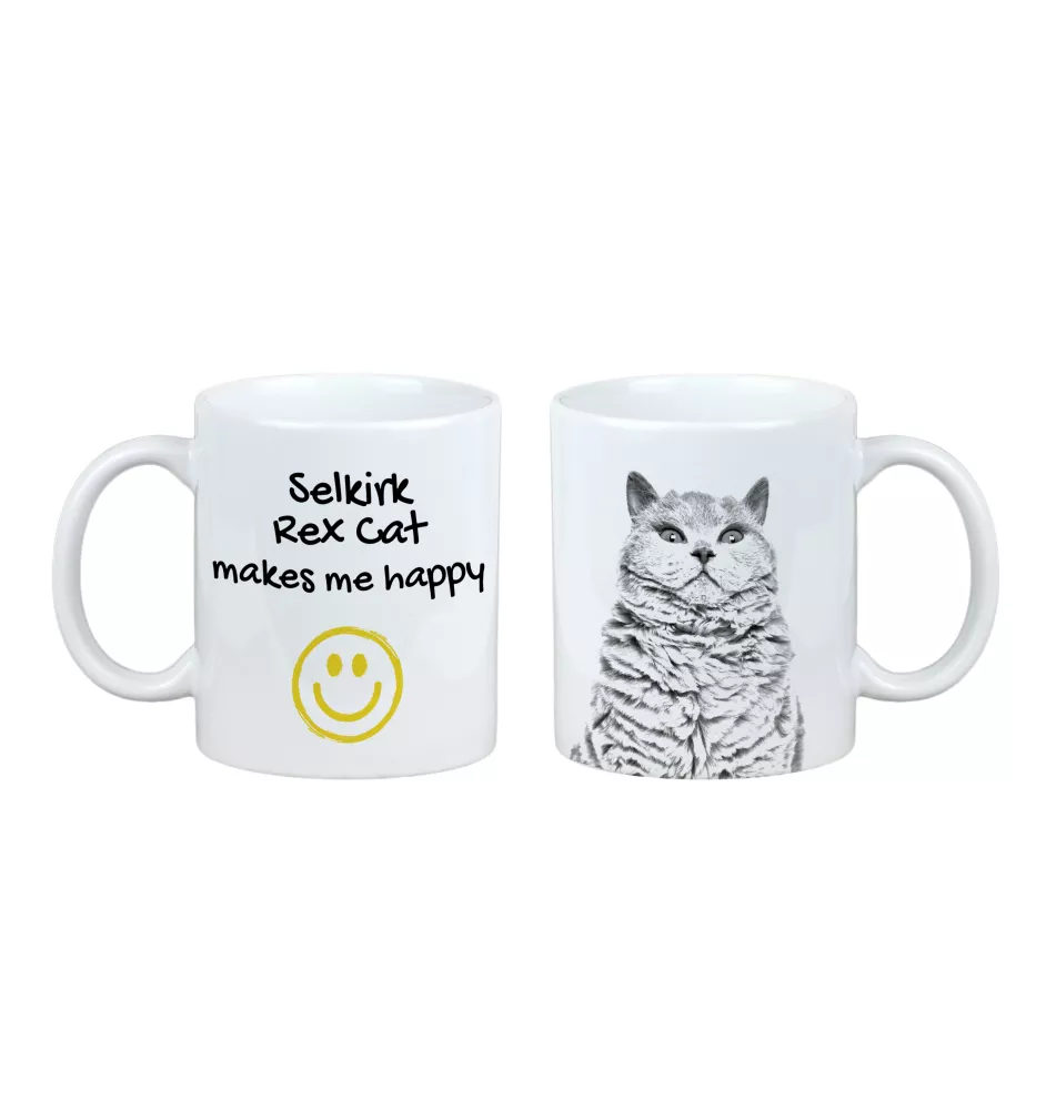 Selkirk Rex - Tasse mit Katze, fröhliche Tasse für Hundefreunde, personalisiertes Geschenk der Marke Art-Dog