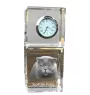 Scottish Fold - crystal clock with a photo, photo of a cat in crystal, personalized desk clock by Art-Dog brand