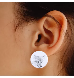 Savannah - boucles d'oreilles avec votre chat bien-aimé, photo personnelle, accessoire parfait pour les amoureux des chats de la marque Art.-Dog