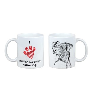 Danish Swedish Farmdog - cup with a dog, cute cup with graphics, a gift with your photo from the Art-Dog brand
