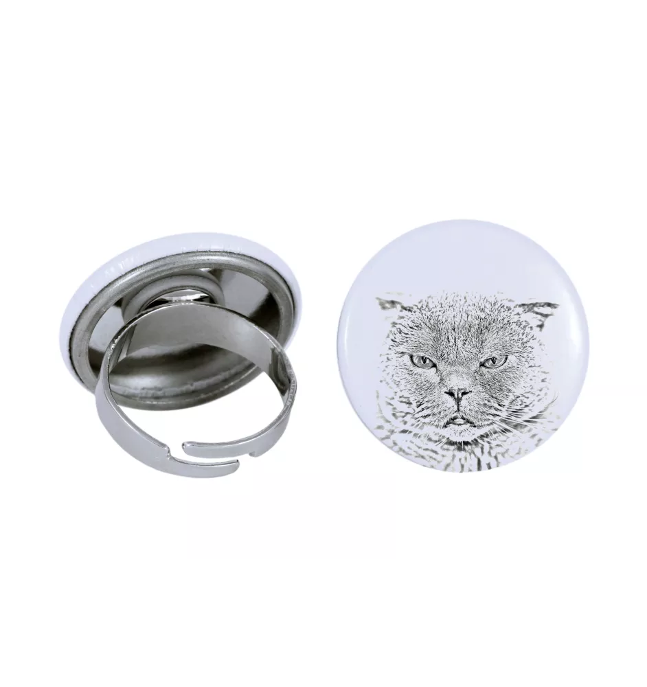 Fold écossais - une bague unique, faite à la main, bijoux pour femmes de la marque Art-Dog
