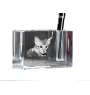 Savannah - Porte-stylos, organiseur en cristal avec photo de chat, décoration de bureau unique par la marque Art-Dog