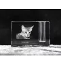 Savannah - Pen stand, crystal organiser with cat photo, unique desk decoration by Art-Dog brand