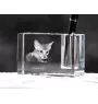 Savannah - Porte-stylos, organiseur en cristal avec photo de chat, décoration de bureau unique par la marque Art-Dog