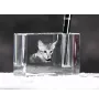 Savannah - Pen stand, crystal organiser with cat photo, unique desk decoration by Art-Dog brand