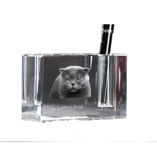 Szkocki zwisłouchy penholder kryształowy z kotem Art-Dog