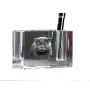 Szkocki zwisłouchy penholder kryształowy z kotem Art-Dog