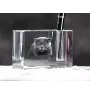 Scottish Fold - Pen stand, crystal organiser with cat photo, unique desk decoration by Art-Dog brand