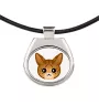 Savannah - collier pendentif avec une illustration sur une chaîne en cuir de la marque Art-Dog