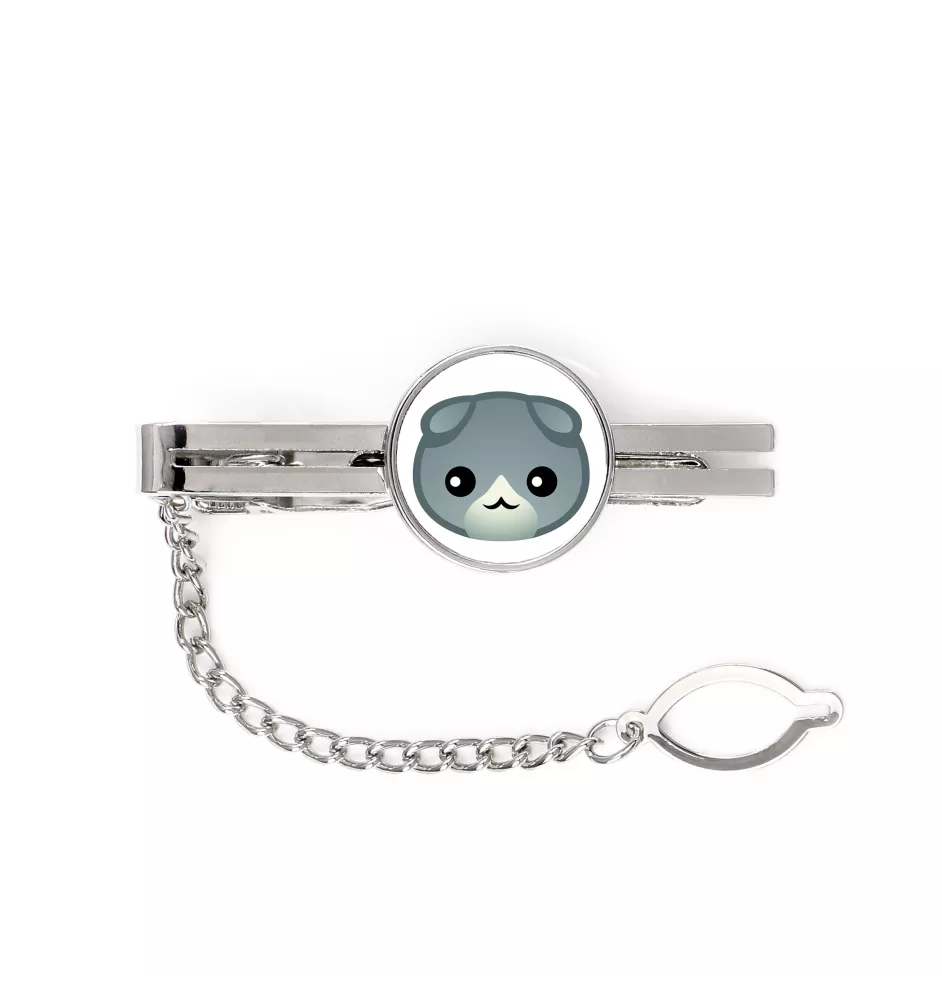 Scottish Fold - elegant metal keychain as a gift from Art-Dog brand