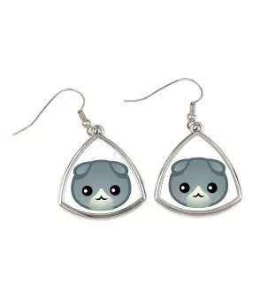 Scottish Fold - elegant metal earrings as a gift from the Art-Dog brand