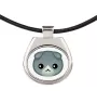 Fold écossais - collier pendentif avec une illustration sur une chaîne en cuir de la marque Art-Dog