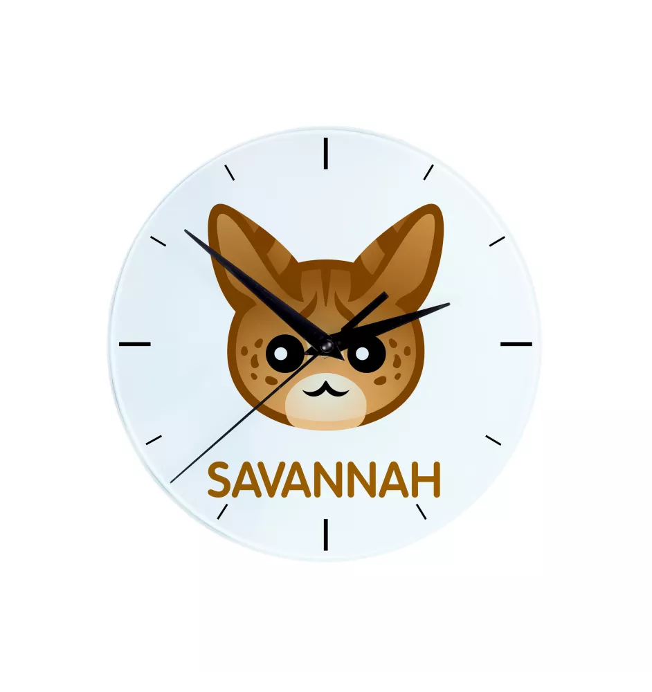 Savanne - MDF-Uhr mit Grafik und Logo der Marke Art-Dog