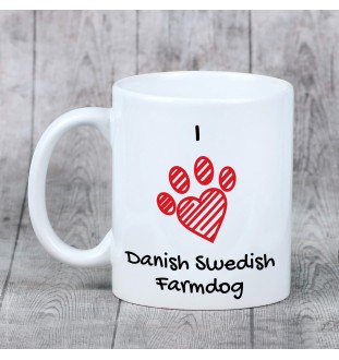 Danish Swedish Farmdog - cup with a dog, cute cup with graphics, a gift with your photo from the Art-Dog brand