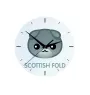 Scottish Fold - MDF clock with graphics and the Art-Dog brand name