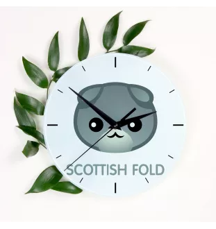 Fold écossais - horloge MDF avec graphisme et logo de la marque Art-Dog