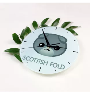 Fold écossais - horloge MDF avec graphisme et logo de la marque Art-Dog
