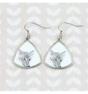 Savanne - Katzenohrringe, hängende Ohrringe mit Bild, personalisierter Schmuck mit dem Aufdruck der Marke Art-Dog