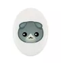 Scottish Fold - ceramic tombstone plaque with graphics and inscription by Art-Dog brand