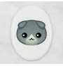 Scottish Fold - ceramic tombstone plaque with graphics and inscription by Art-Dog brand