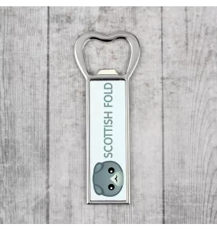 Scottish Fold - bottle opener with the graphics and logo of the Art-Dog brand