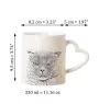 Schottische Falte Tasse mit Katze, entzückende Tasse mit herzförmigem Henkel, universelles Geschenk der Marke Art-Dog