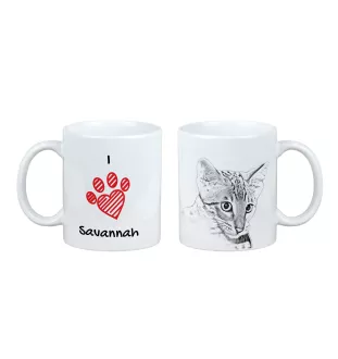 Savannah - tasse avec un chat, une tasse adorable avec une illustration, un cadeau avec votre photo de la marque Art-Dog