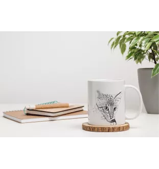 Savannah - cup with a cat, cute cup with graphics, a gift with your photo from the Art-Dog brand