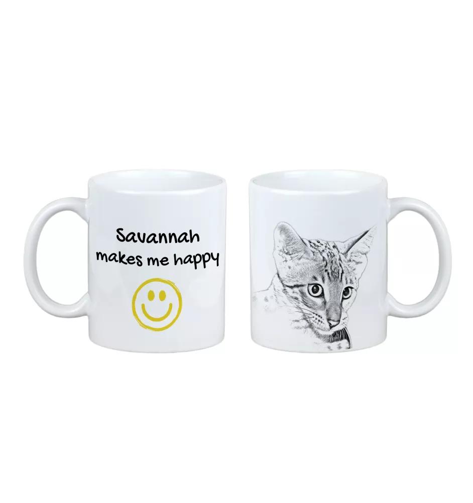 Savannah - cat mug, cheerful mug for a dog lover, personalized gift from the Art-Dog brand
