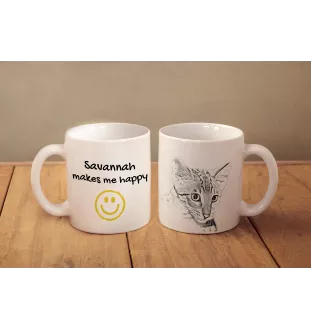 Savannah - cat mug, cheerful mug for a dog lover, personalized gift from the Art-Dog brand