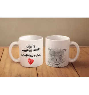 Schottische Falte - Tasse mit Katze, Tasse mit Bild, personalisiertes Geschenk der Marke Art-Dog