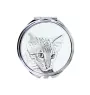 Savannah - pocket mirror with a cat, personalized mirror for a purse, compact mirror with Art-Dog brand print