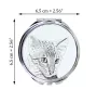 Savannah - pocket mirror with a cat, personalized mirror for a purse, compact mirror with Art-Dog brand print