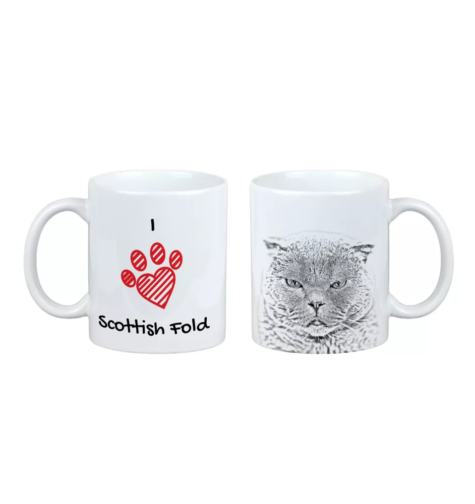 Schottische Falte - Tasse mit Katze, entzückende Tasse mit Grafik, Geschenk mit Ihrem Foto von der Marke Art-Dog