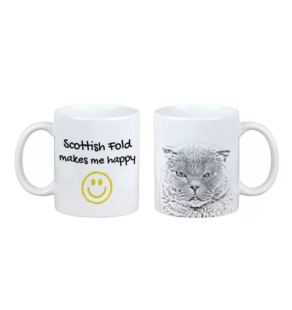 Scottish Fold - cat mug, cheerful mug for a dog lover, personalized gift from the Art-Dog brand